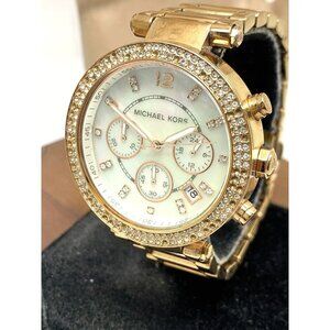 Michael Kors Women's Watch MK5491 Parker Quartz Chronograph Rose Gold Steel USED